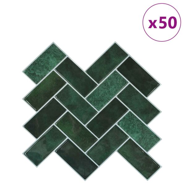 vidaXL Dlaždica herringbone 50 pcs Tmavozelená 30 x 30 cm – Obrázok 2