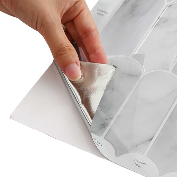vidaXL Dlaždica s perím 20 pcs Šedý mramor 30 x 30 cm Polyuretán a PET – Obrázok 6