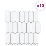 vidaXL Dlaždica s perím 10 pcs Biela šedá 30 x 30 cm Polyuretán a PET – Obrázok 2