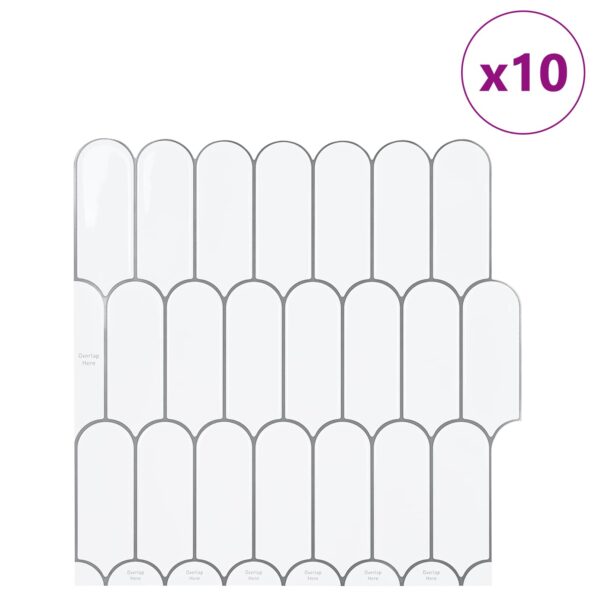 vidaXL Dlaždica s perím 10 pcs Biela šedá 30 x 30 cm Polyuretán a PET – Obrázok 2
