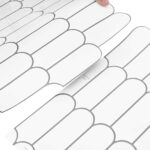 vidaXL Dlaždica s perím 10 pcs Biela šedá 30 x 30 cm Polyuretán a PET – Obrázok 7