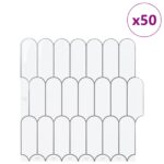 vidaXL Dlaždica s perím 50 pcs Biela šedá 30 x 30 cm Polyuretán a PET – Obrázok 2