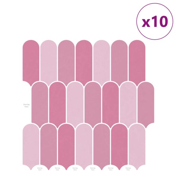 vidaXL Dlaždica s perím 10 pcs Ružová 30 x 30 cm Polyuretán a PET – Obrázok 2