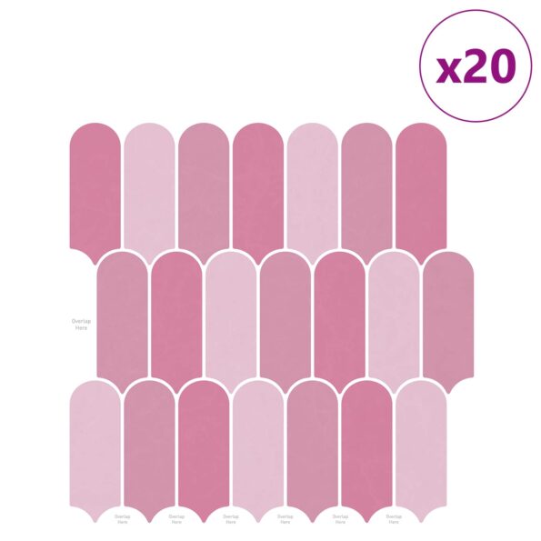 vidaXL Dlaždica s perím 20 pcs Ružová 30 x 30 cm Polyuretán a PET – Obrázok 2