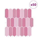 vidaXL Dlaždica s perím 50 pcs Ružová 30 x 30 cm Polyuretán a PET – Obrázok 2