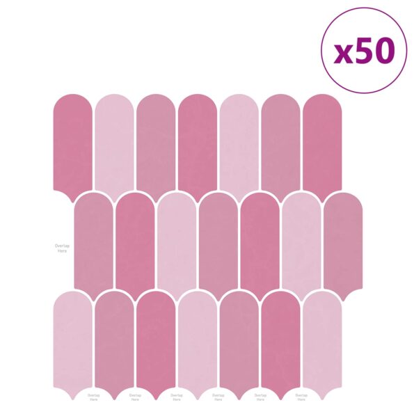 vidaXL Dlaždica s perím 50 pcs Ružová 30 x 30 cm Polyuretán a PET – Obrázok 2