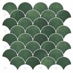 vidaXL Dlaždica v tvare rybacej šupiny 10 pcs Tmavozelená 30 x 30 cm