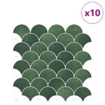 vidaXL Dlaždica v tvare rybacej šupiny 10 pcs Tmavozelená 30 x 30 cm – Obrázok 2