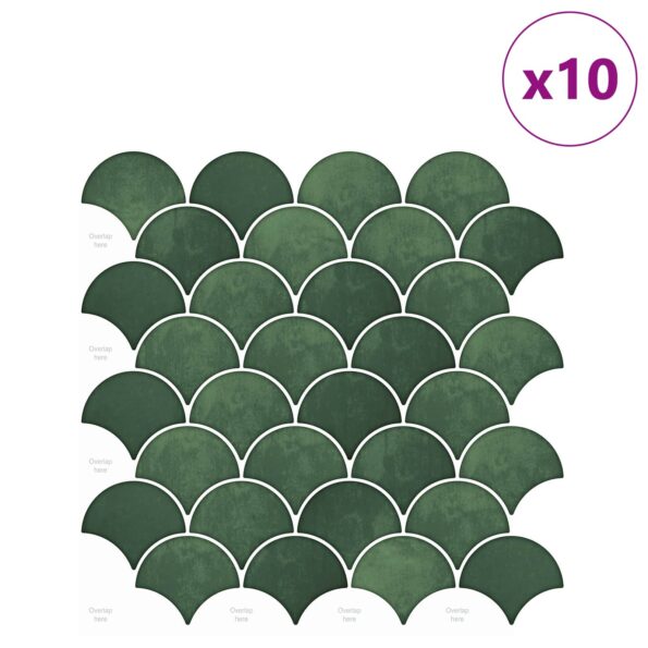 vidaXL Dlaždica v tvare rybacej šupiny 10 pcs Tmavozelená 30 x 30 cm – Obrázok 2