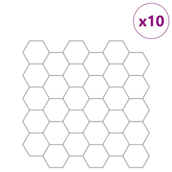 vidaXL Hexagónová dlažba 10 pcs Biela šedá 30 x 30 cm Polyuretán a PET – Obrázok 2