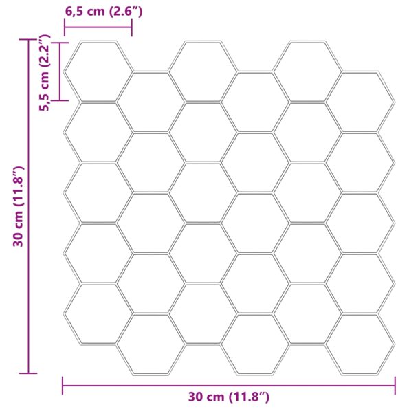 vidaXL Hexagónová dlažba 20 pcs Biela šedá 30 x 30 cm Polyuretán a PET – Obrázok 10