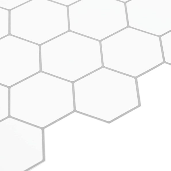 vidaXL Hexagónová dlažba 20 pcs Biela šedá 30 x 30 cm Polyuretán a PET – Obrázok 4