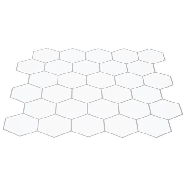 vidaXL Hexagónová dlažba 50 pcs Biela šedá 30 x 30 cm Polyuretán a PET – Obrázok 3