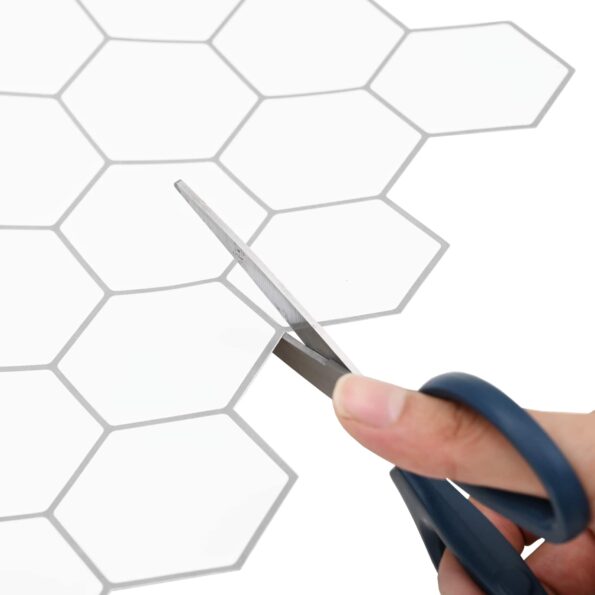 vidaXL Hexagónová dlažba 50 pcs Biela šedá 30 x 30 cm Polyuretán a PET – Obrázok 5
