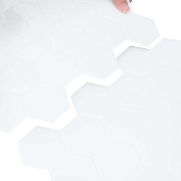 vidaXL Hexagónová dlažba 10 pcs Biela 30 x 30 cm Polyuretán a PET – Obrázok 7