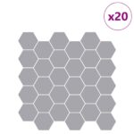 vidaXL Hexagónová dlažba 20 pcs Sivá 30 x 30 cm Polyuretán a PET – Obrázok 2
