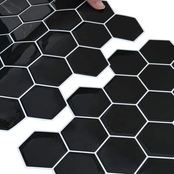 vidaXL Hexagónová dlažba 20 pcs Čierna 30 x 30 cm Polyuretán a PET – Obrázok 7