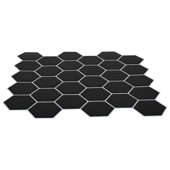 vidaXL Hexagónová dlažba 50 pcs Čierna 30 x 30 cm Polyuretán a PET – Obrázok 3