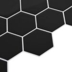 vidaXL Hexagónová dlažba 50 pcs Čierna 30 x 30 cm Polyuretán a PET – Obrázok 4