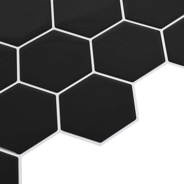 vidaXL Hexagónová dlažba 50 pcs Čierna 30 x 30 cm Polyuretán a PET – Obrázok 4
