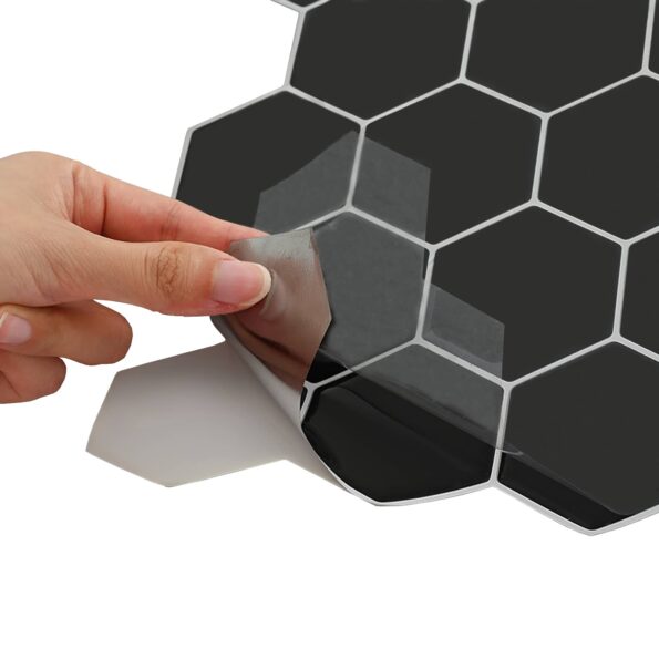vidaXL Hexagónová dlažba 50 pcs Čierna 30 x 30 cm Polyuretán a PET – Obrázok 6