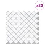 vidaXL Dlažba Lanturn 20 pcs Biela 27 x 27 cm Polyuretán a PET – Obrázok 2