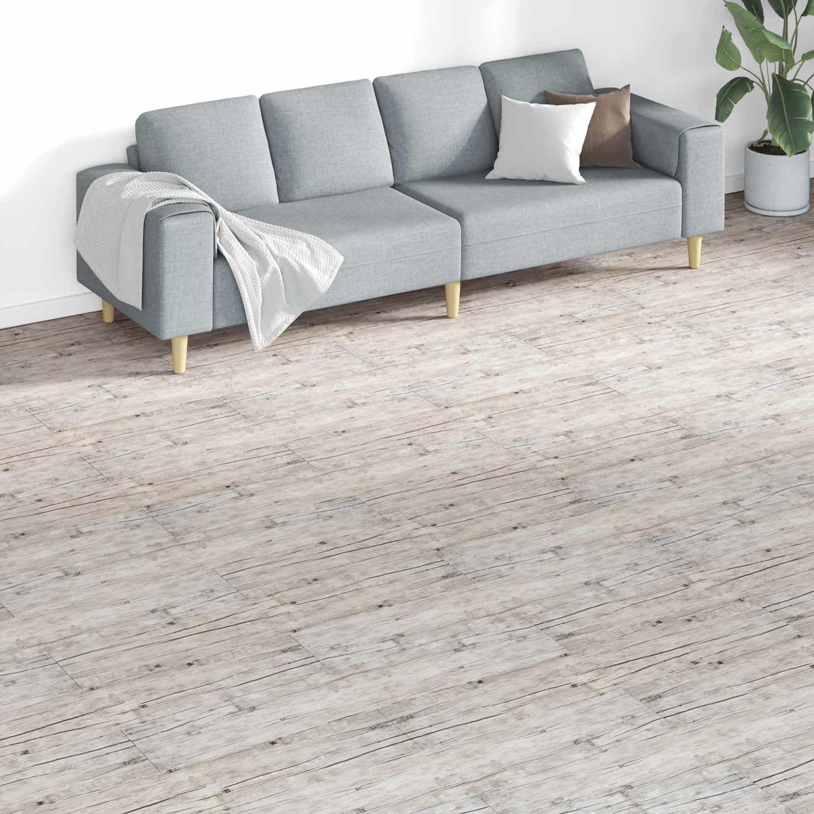 42046247_1.jpg vidaXL Podlahové dosky 18 pcs Biely 5,26 m² PVC – Obrázok 1