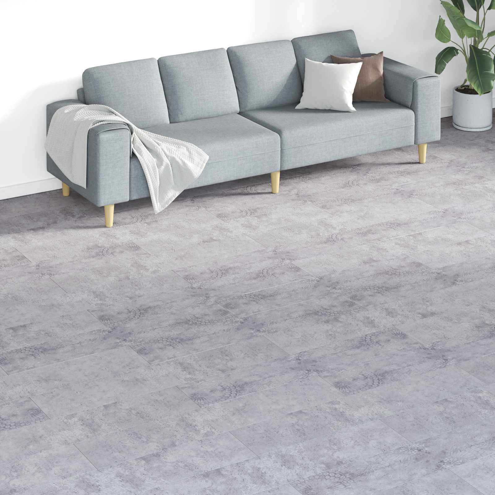 42046292_1.jpg vidaXL Podlahové dosky 18 pcs Biely 5,26 m² PVC – Obrázok 1