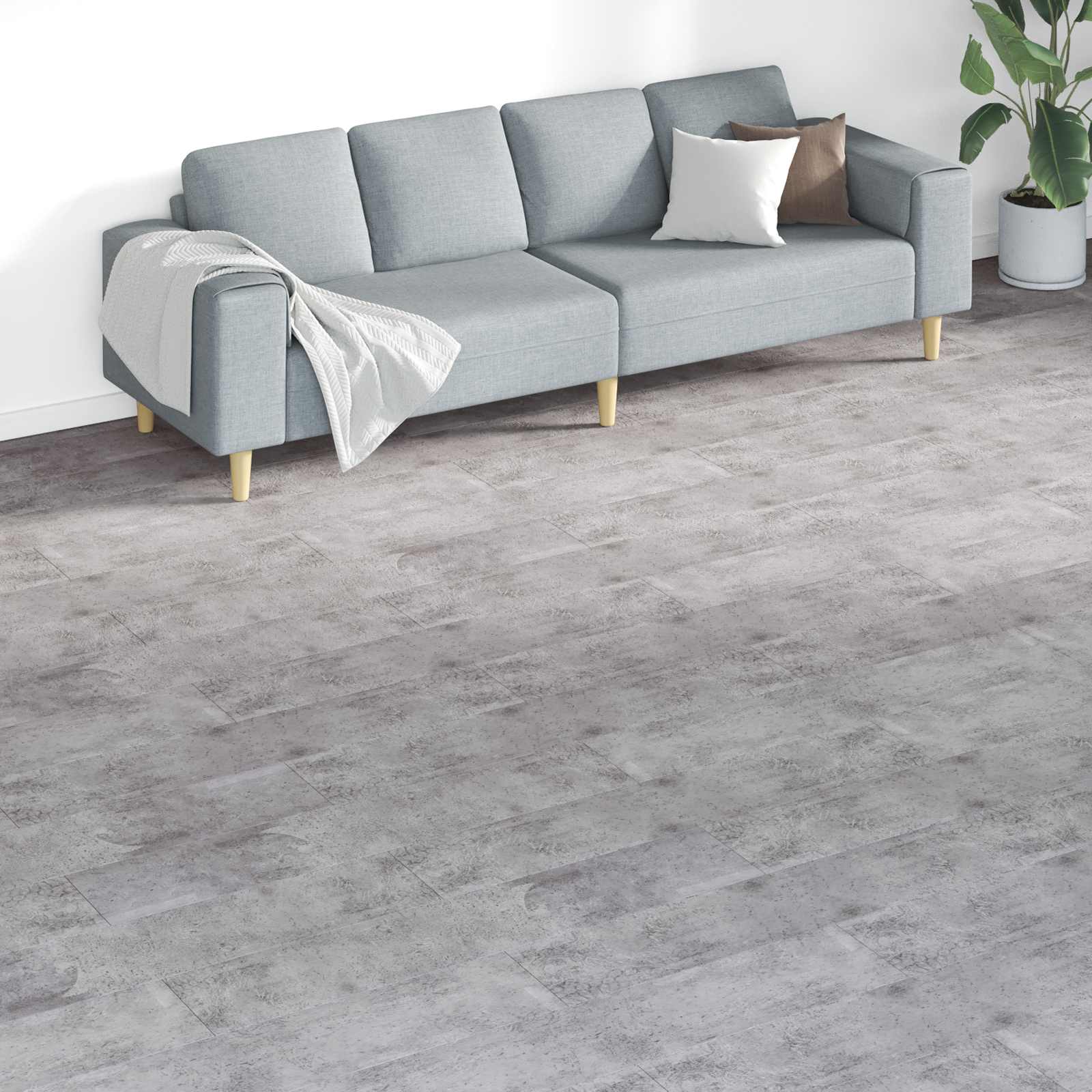 42046293_1.jpg vidaXL Podlahové dosky 18 pcs Cementová hnedá 5,26 m² PVC – Obrázok 1