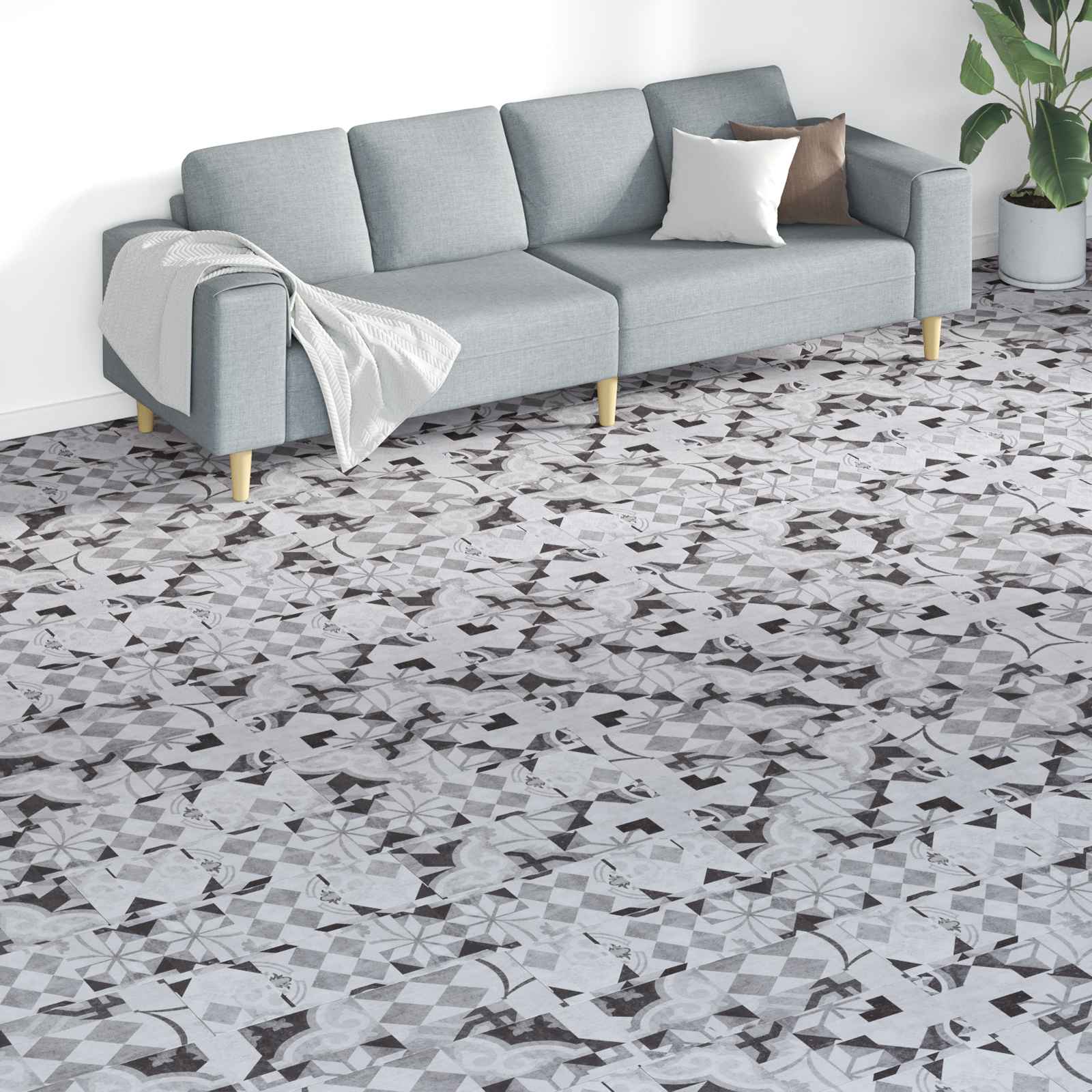 42046295_1.jpg vidaXL Podlahové dosky 18 pcs Biely 5,26 m² PVC – Obrázok 1