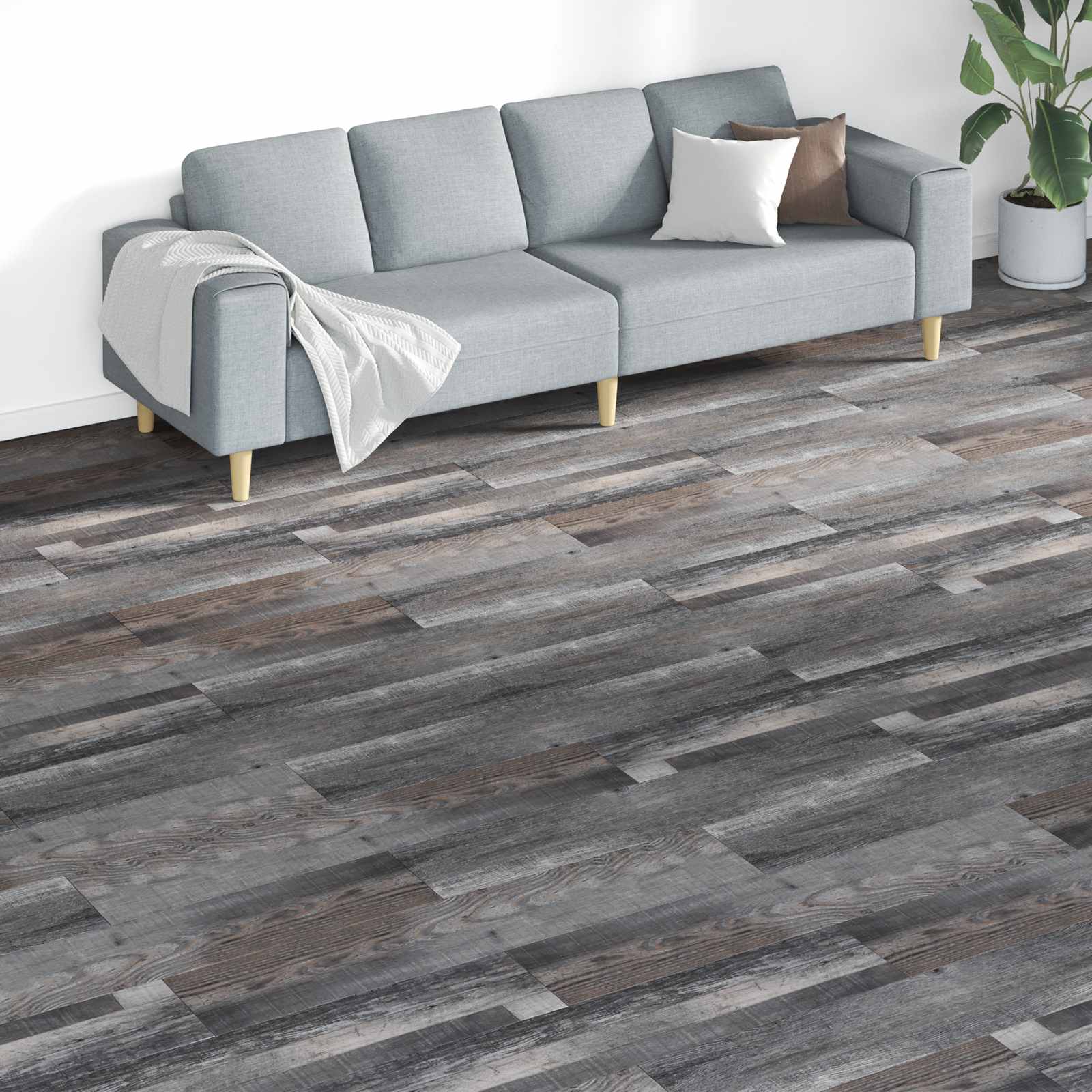 42046296_1.jpg vidaXL Podlahové dosky 18 pcs Biely 5,26 m² PVC – Obrázok 1