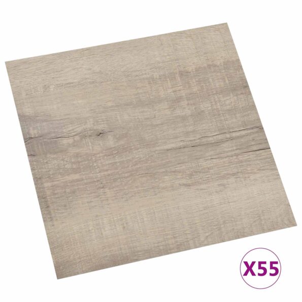 vidaXL Podlahové dosky 55 pcs Sivohnedá 5,11 m² PVC – Obrázok 3