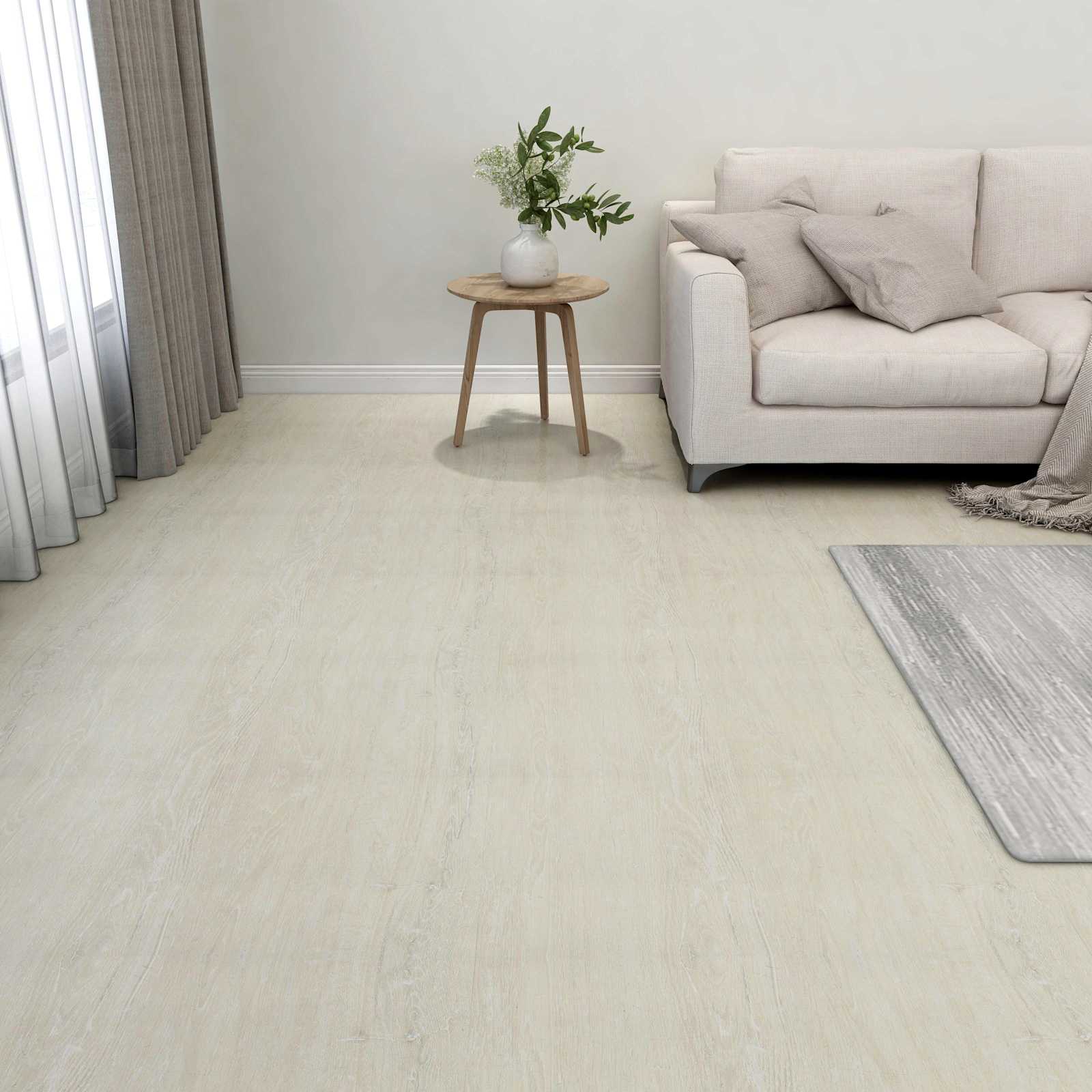 42046332_1.jpg vidaXL Podlahové dosky 5,11 m² 55 pcs PVC Krémovo biela – Obrázok 1
