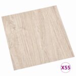 vidaXL Podlahové dosky 5,11 m² 55 pcs PVC Biela a drevená farba – Obrázok 3