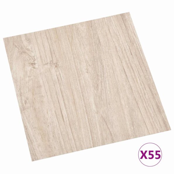vidaXL Podlahové dosky 5,11 m² 55 pcs PVC Biela a drevená farba – Obrázok 3