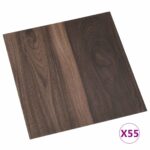 vidaXL Podlahové dosky 55 pcs Tmavohnedá 5,11 m² PVC – Obrázok 3