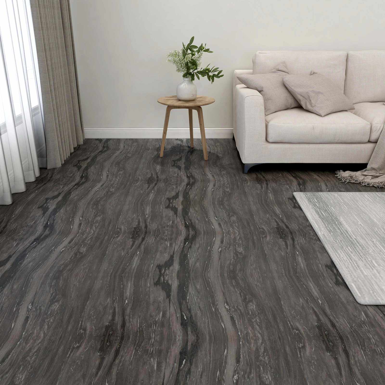 42046338_1.jpg vidaXL Podlahové dosky 55 pcs Tmavo šedá 5,11 m² PVC – Obrázok 1