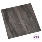vidaXL Podlahové dosky 55 pcs Tmavo šedá 5,11 m² PVC – Obrázok 3