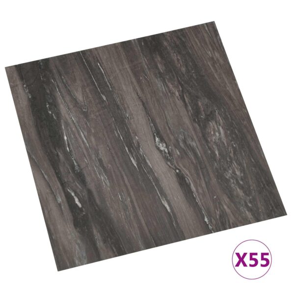 vidaXL Podlahové dosky 55 pcs Tmavo šedá 5,11 m² PVC – Obrázok 3