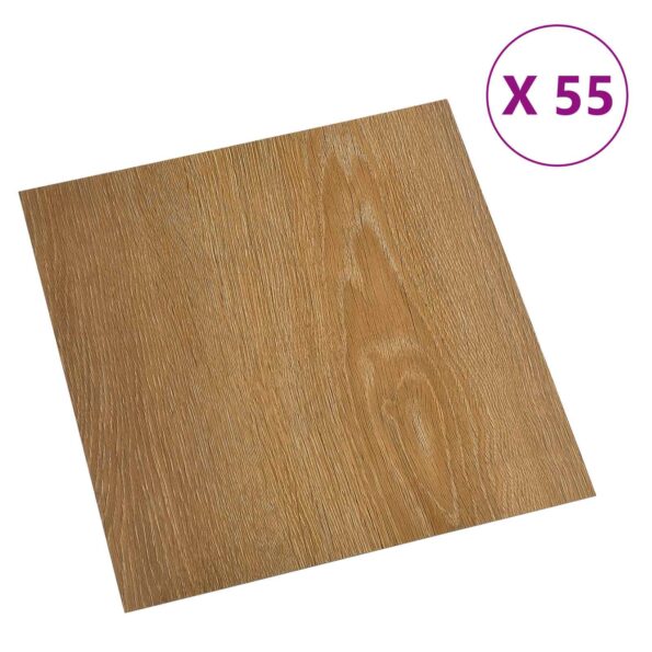 vidaXL Podlahové dosky 55 pcs Hnedá 5,11 m² PVC – Obrázok 3