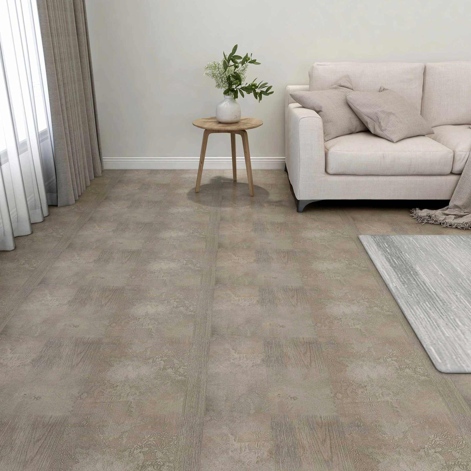 42046340_1.jpg vidaXL Podlahové dosky 5,11 m² 55 pcs PVC Tmavohnedá a Šedá – Obrázok 1