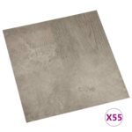 vidaXL Podlahové dosky 5,11 m² 55 pcs PVC Tmavohnedá a Šedá – Obrázok 3