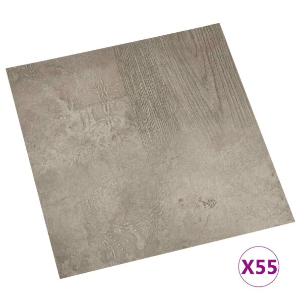 vidaXL Podlahové dosky 5,11 m² 55 pcs PVC Tmavohnedá a Šedá – Obrázok 3