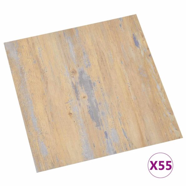 vidaXL Podlahové dosky 5,11 m² 55 pcs PVC Hnedá a šedá – Obrázok 3