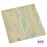 vidaXL Podlahové dosky 5,11 m² 55 pcs PVC Biela a svetlohnedá – Obrázok 3