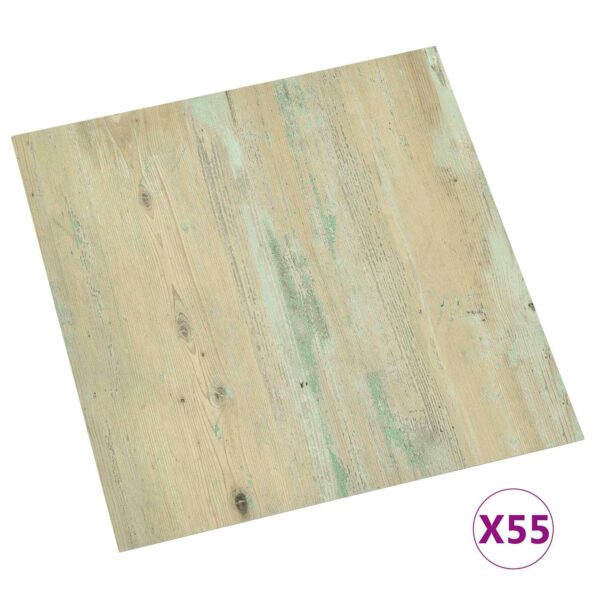 vidaXL Podlahové dosky 5,11 m² 55 pcs PVC Biela a svetlohnedá – Obrázok 3