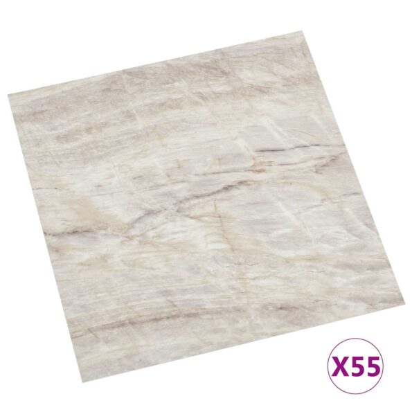 vidaXL Podlahové dosky 5,11 m² 55 pcs PVC Hnedá a béžová – Obrázok 3