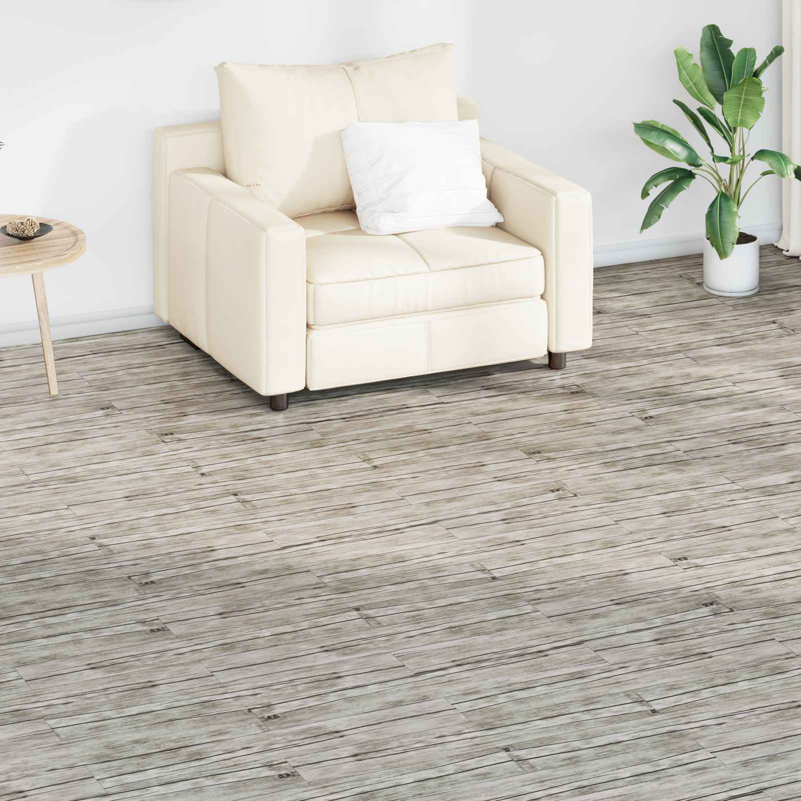 42046432_1.jpg vidaXL Podlahové dosky 2,51 m² 18 pcs PVC Vyblednutý dub – Obrázok 1
