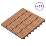 vidaXL Dlažba na terasu 11 pcs Hnedá 30 x 30 cm drevoplast – Obrázok 2