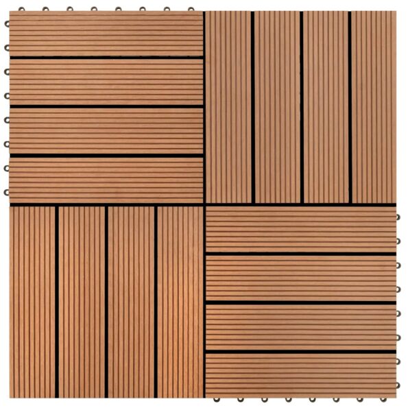 vidaXL Dlažba na terasu 11 pcs Hnedá 30 x 30 cm drevoplast – Obrázok 5
